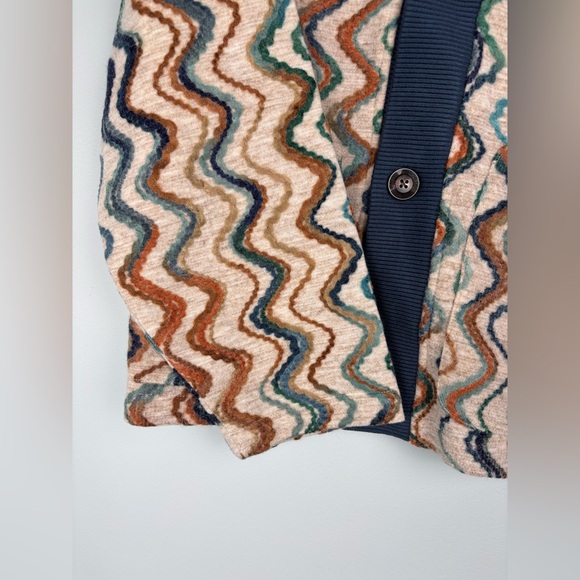 Honor The Gift Muse Crop Cardigan Sweater Mens Medium Heather Zig Zag Pattern - Picture 5 of 16